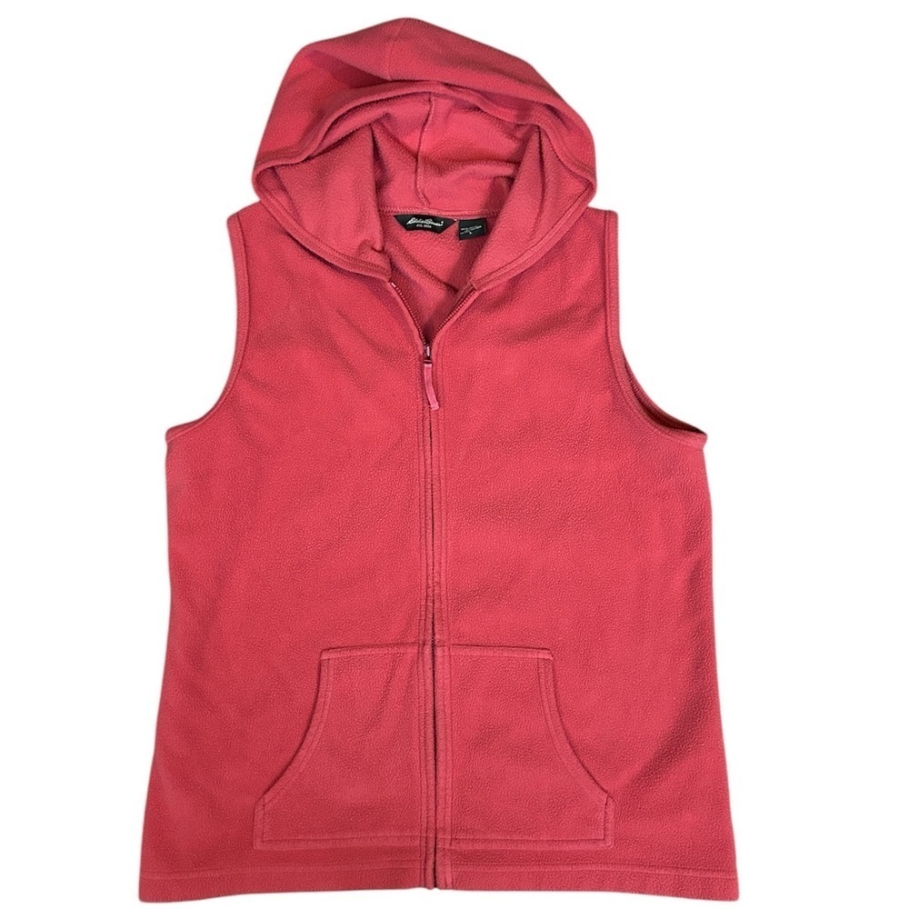 Eddie Bauer Lightweight Pink Hooded Zip-Up Vest with Pockets